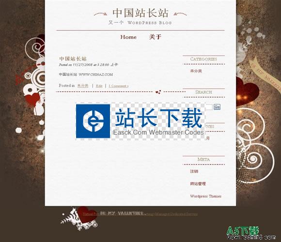 wordpress 情人节模板